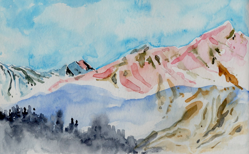 Kinner Kailash mountain ranges in Kalpa